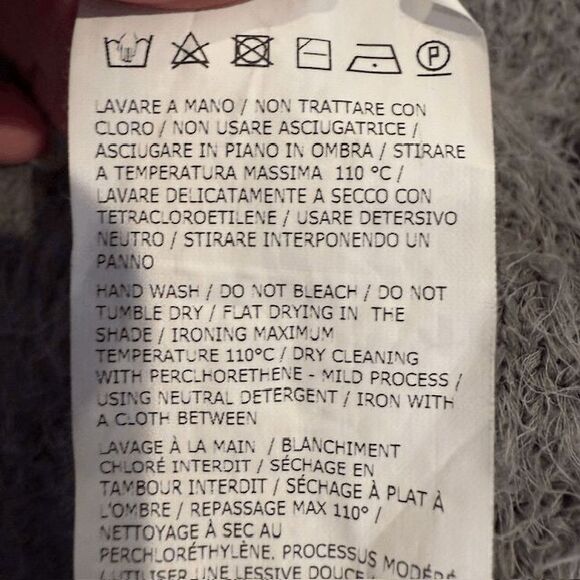 Max Mara Furetto cotton blend crewneck sweater Gray with Ferret Print Size Small - Picture 8 of 12